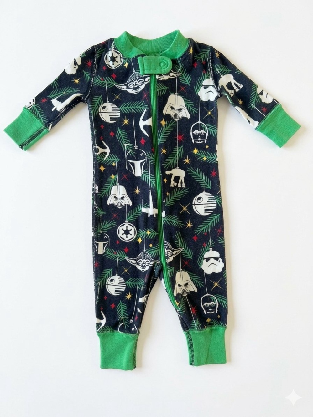 Hanna Andersson Star Wars Christmas Pajama Sleeper 0-3M Organic Cotton